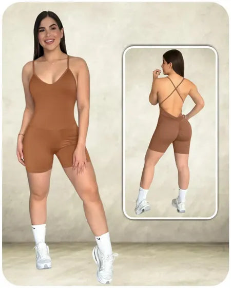 Enterizo Corto Liso Tiras - BF