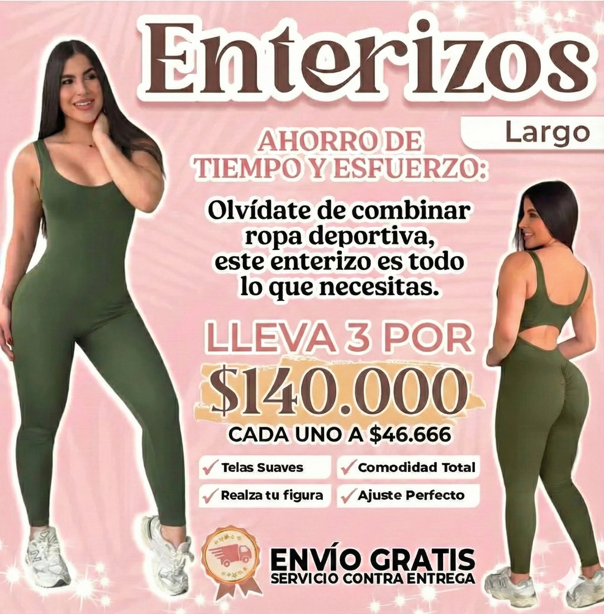 mujer modelando, precios del articulo, texto llamativo